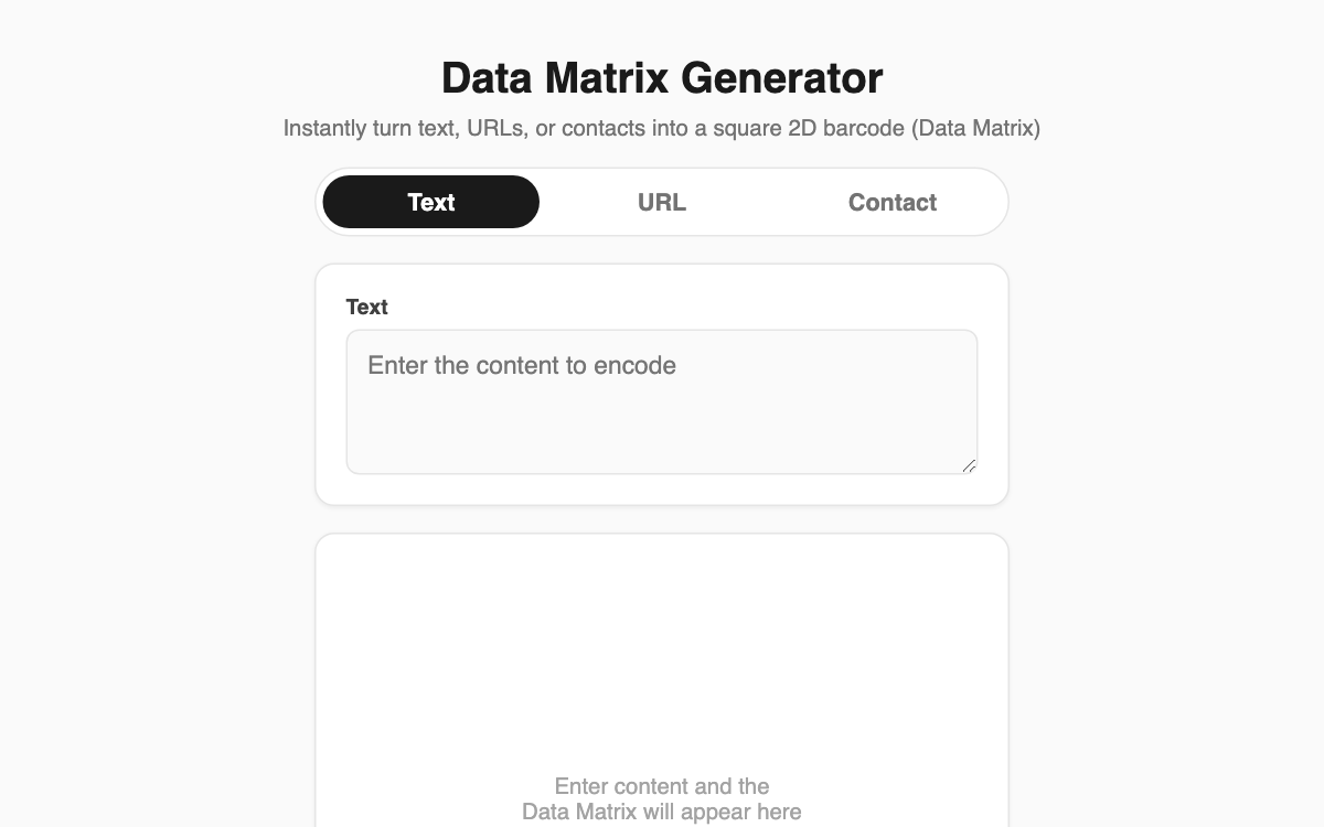 Data Matrix Generator screenshot