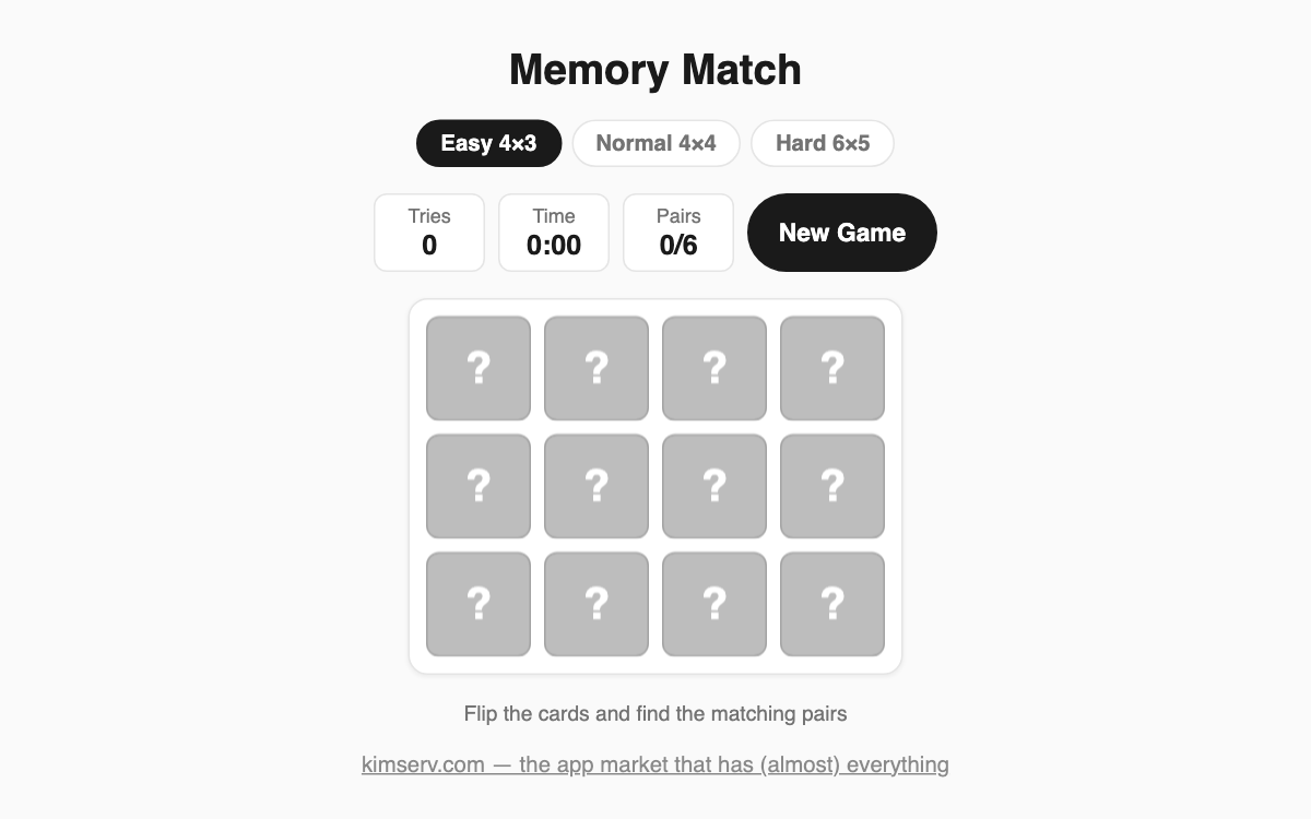 Memory Match screenshot