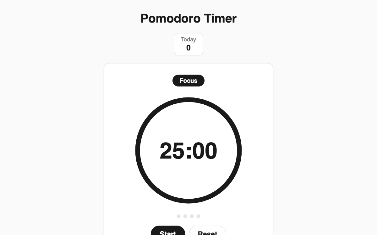 Tangkapan layar Timer Pomodoro