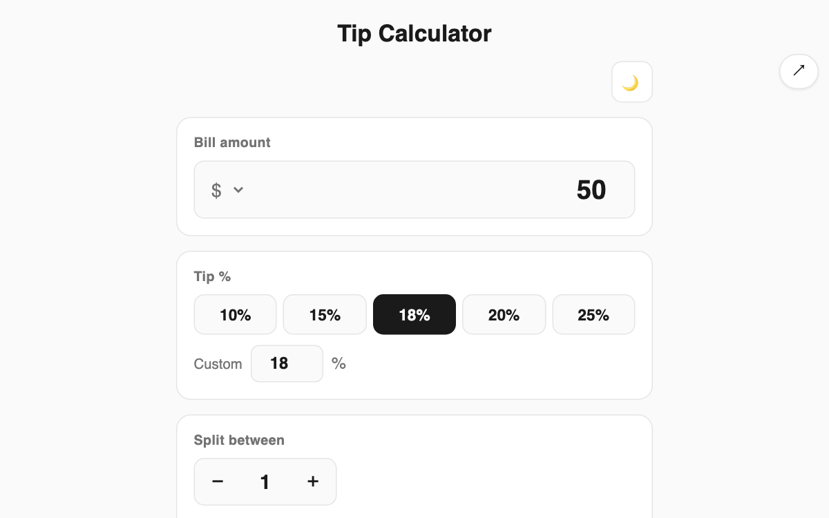 Tip Calculator screenshot